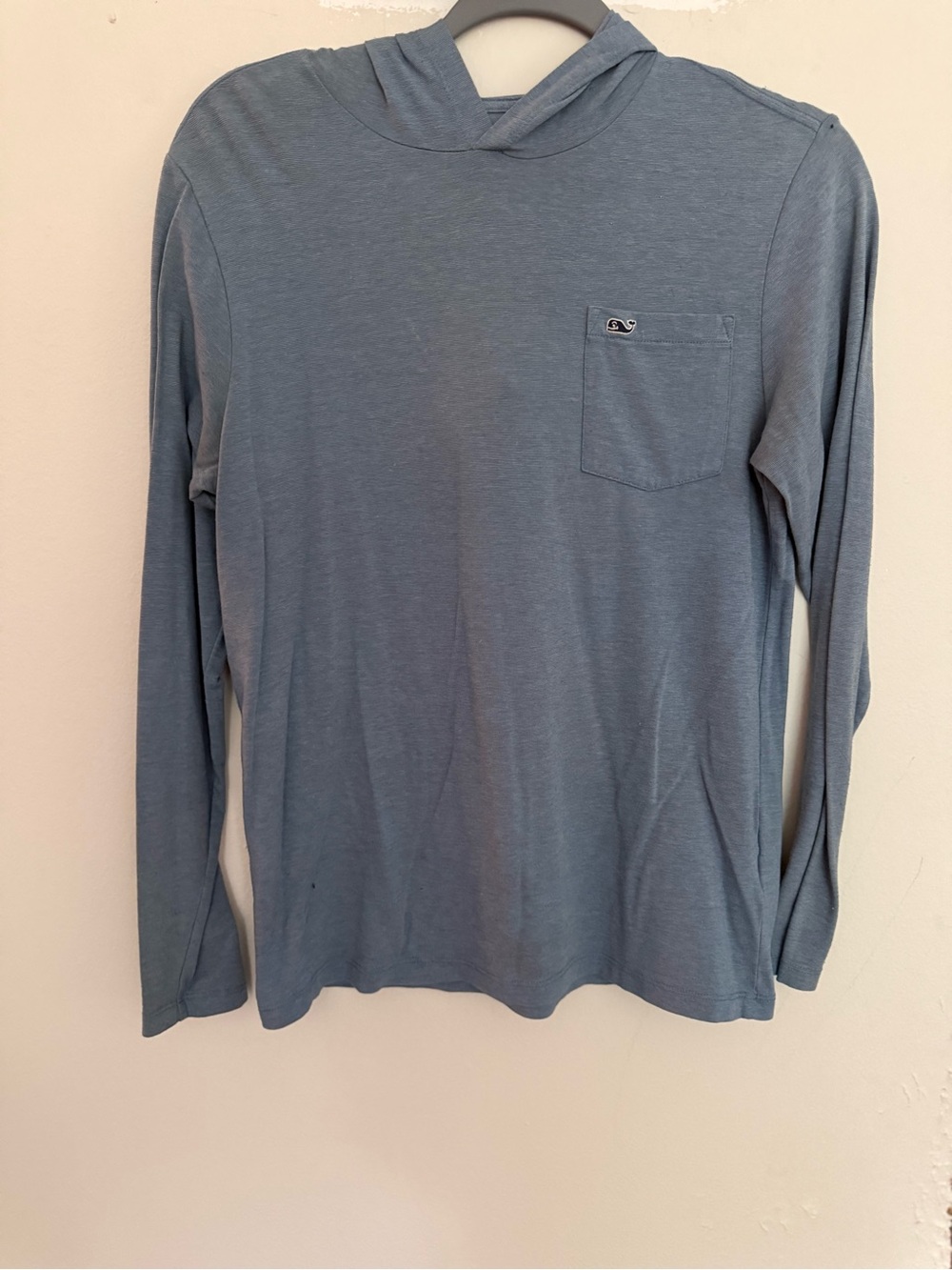 Vineyard Vines Lightweight Hooded Long Sleeve Pocket Tee Size Large